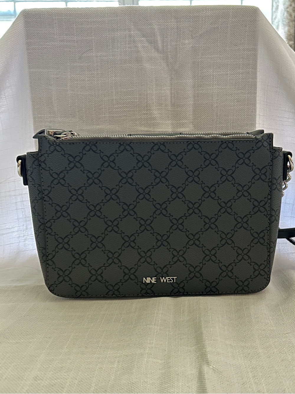 Nine West Black Patterned Crossbody Purse